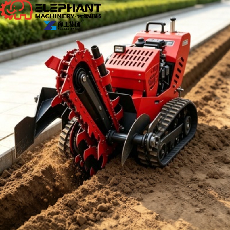 Heavy Equipment Trencher - 追跡式トレンチャー、小型ヘビーデューティーファームトレンチ掘削機、果樹園用農業用溝堀り機
