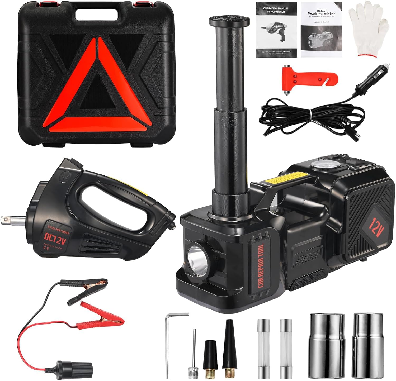 Hydraulic Floor Jack - 電動カージャッキキット 5トン 12V 電動フロアジャッキ 車両用、電動油圧ジャッキ 自動車修理ツールセット
