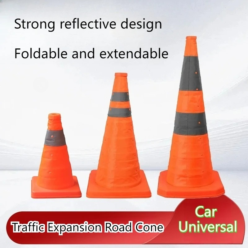 Road Traffic Cone - 折りたたみ式交通反射安全コーン 30/45/70 センチメートル高さ折りたたみ式交通コーン多目的反射ストライプロードコーン