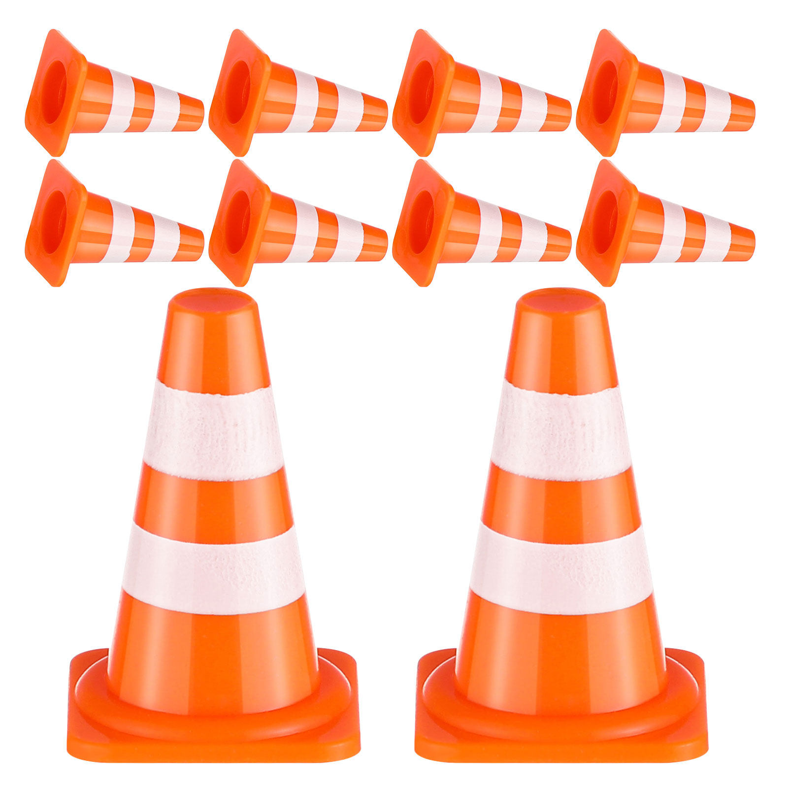 Road Traffic Cone - 48個入り ミニオレンジ色の交通コーン 軽量プラスチック製 小さな安全コーン 子供向けトレーニング、スポーツ教育、ミニバリケード、道路用
