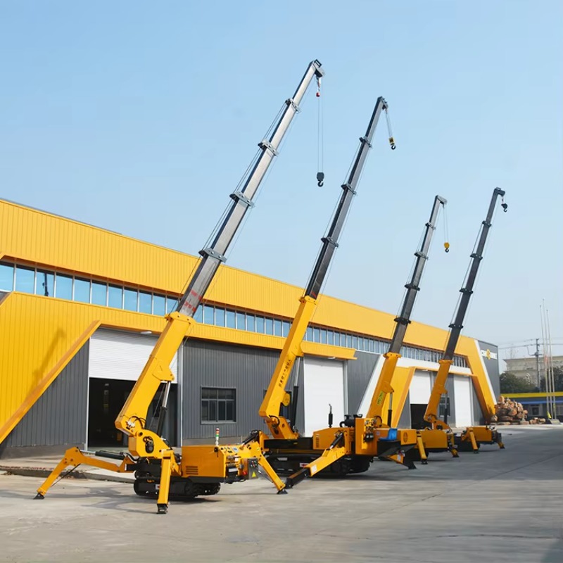 Heavy Equipment Lifting - 8T油圧スパイダークレーンヘビーデューティーミニクローラークレーンアウトリガー建設用吊り上げ機材資材運搬機械