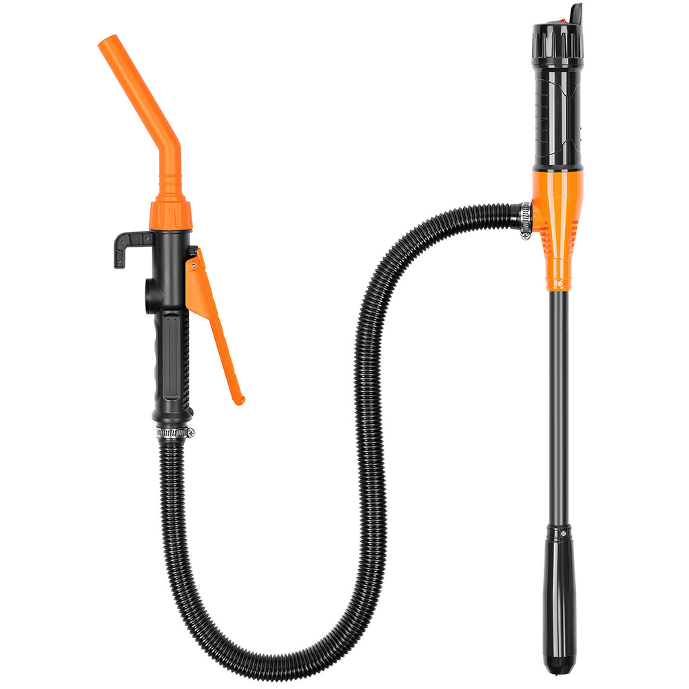 Diesel Water Pump - ポータブル電動液体移送ポンプ オレンジ 2バッテリースロット（電池は含まれていません） 2.4ガロン/分 燃料移送抽出ポンプ 90cmフレキシブルホース付き