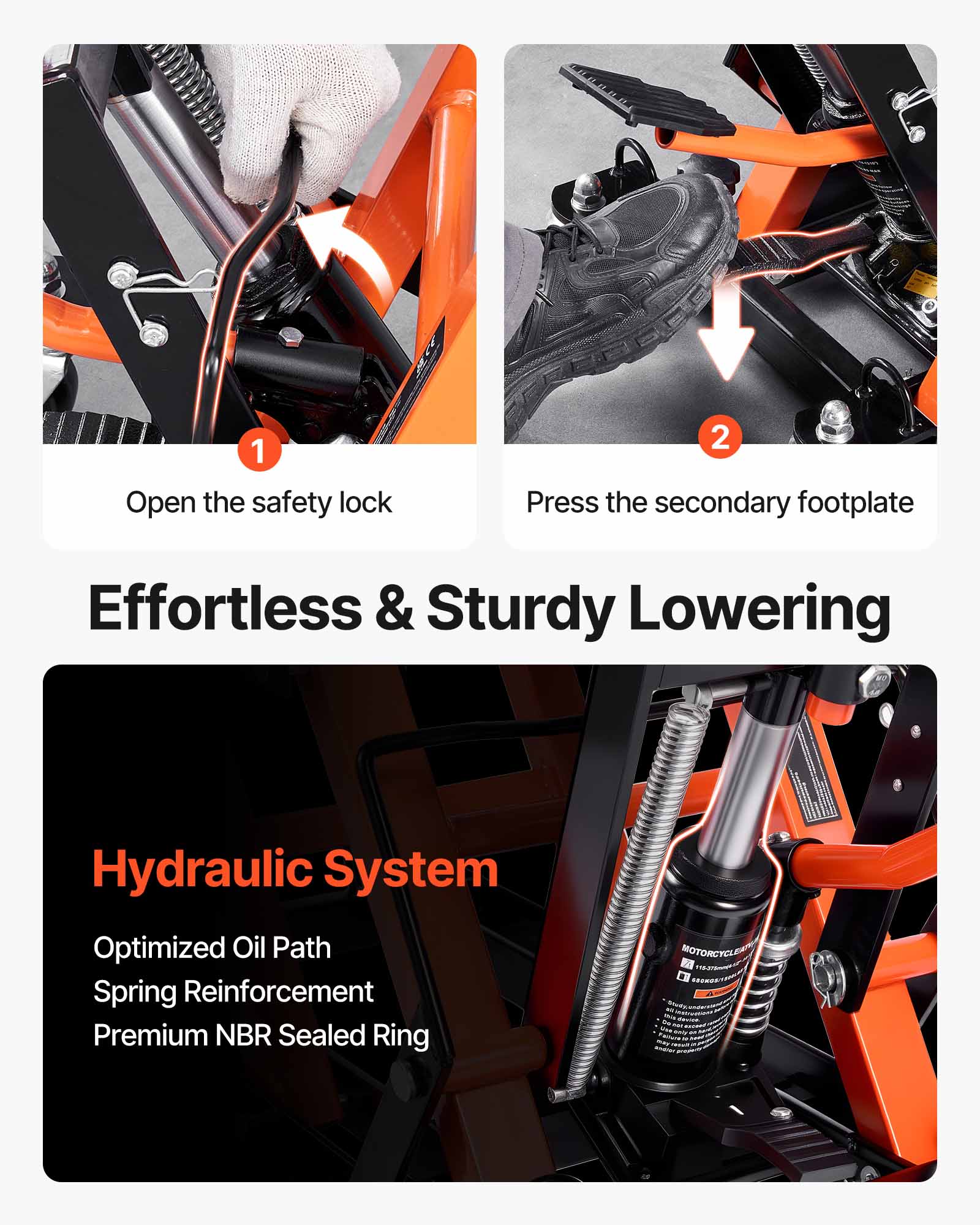 VEVOR 1500 LBS スチール製油圧式バイクジャック - Hydraulic Floor Jack のレビューと価格